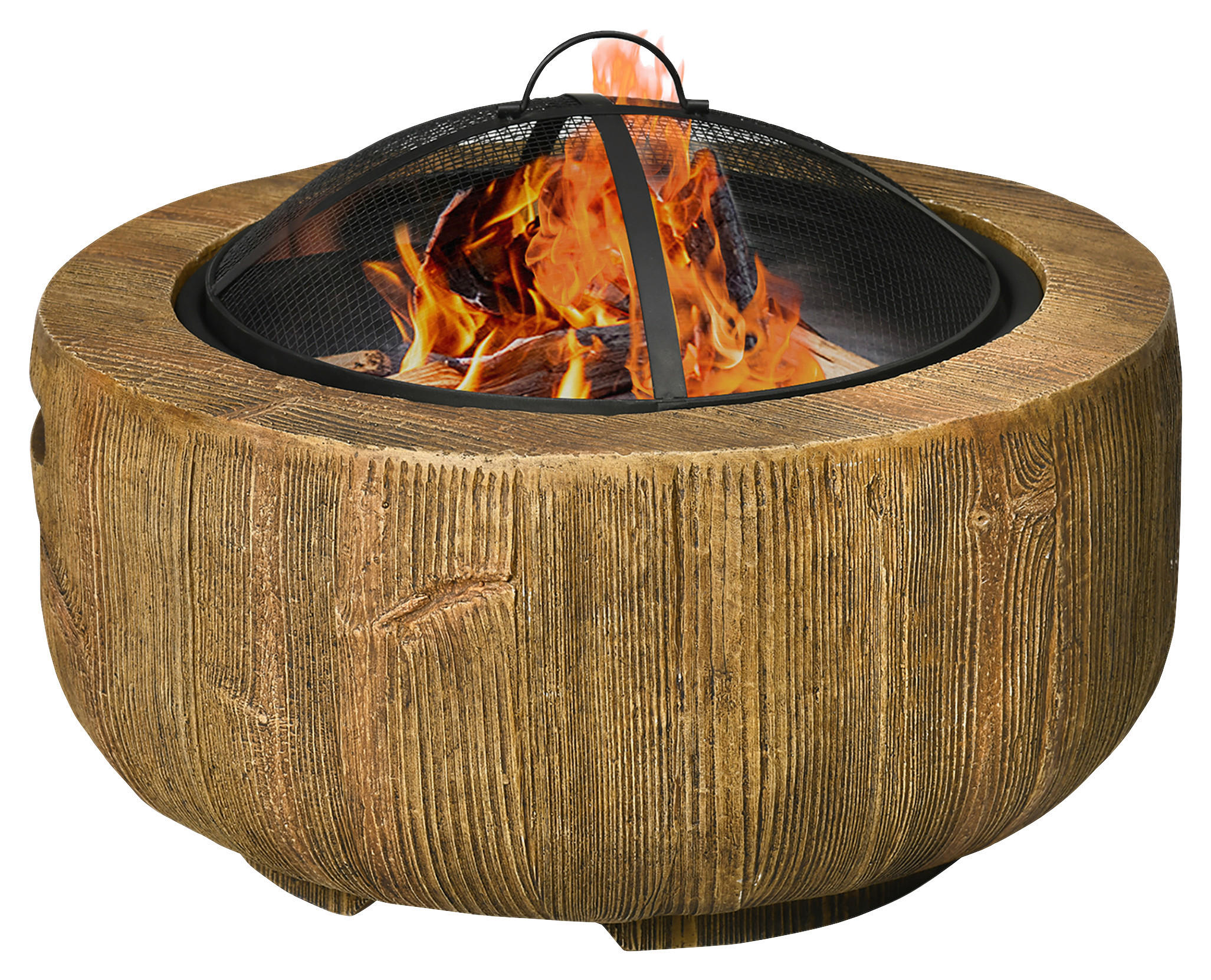 Outsunny Feuerstelle Metall B/H/L: ca. 61,5x39x61,5 cm Feuerstelle - braun (61,50/61,50/39,00cm) - Outsunny