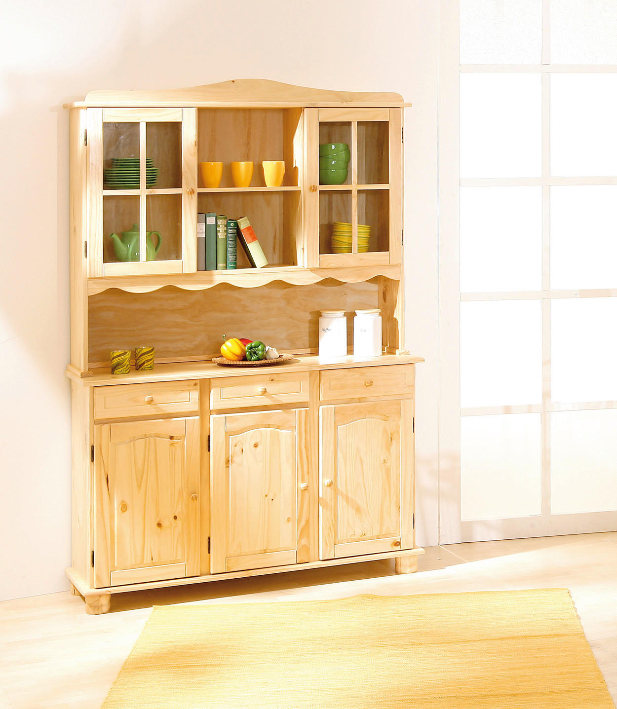 Buffet Toscana natur lackiert Kiefer B/H/T: ca. 130x198x43 cm Toscana - natur (130,00/198,00/43,00cm) - Inter Link