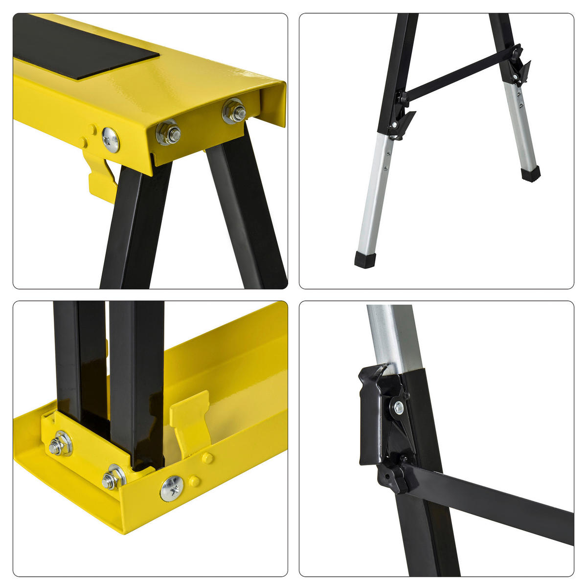 DURHAND Werkbank gelb Edelstahl B/H/L: ca. 49x100x90 cm Werkbank - gelb/schwarz (90,00/49,00/100,00cm) - DURHAND