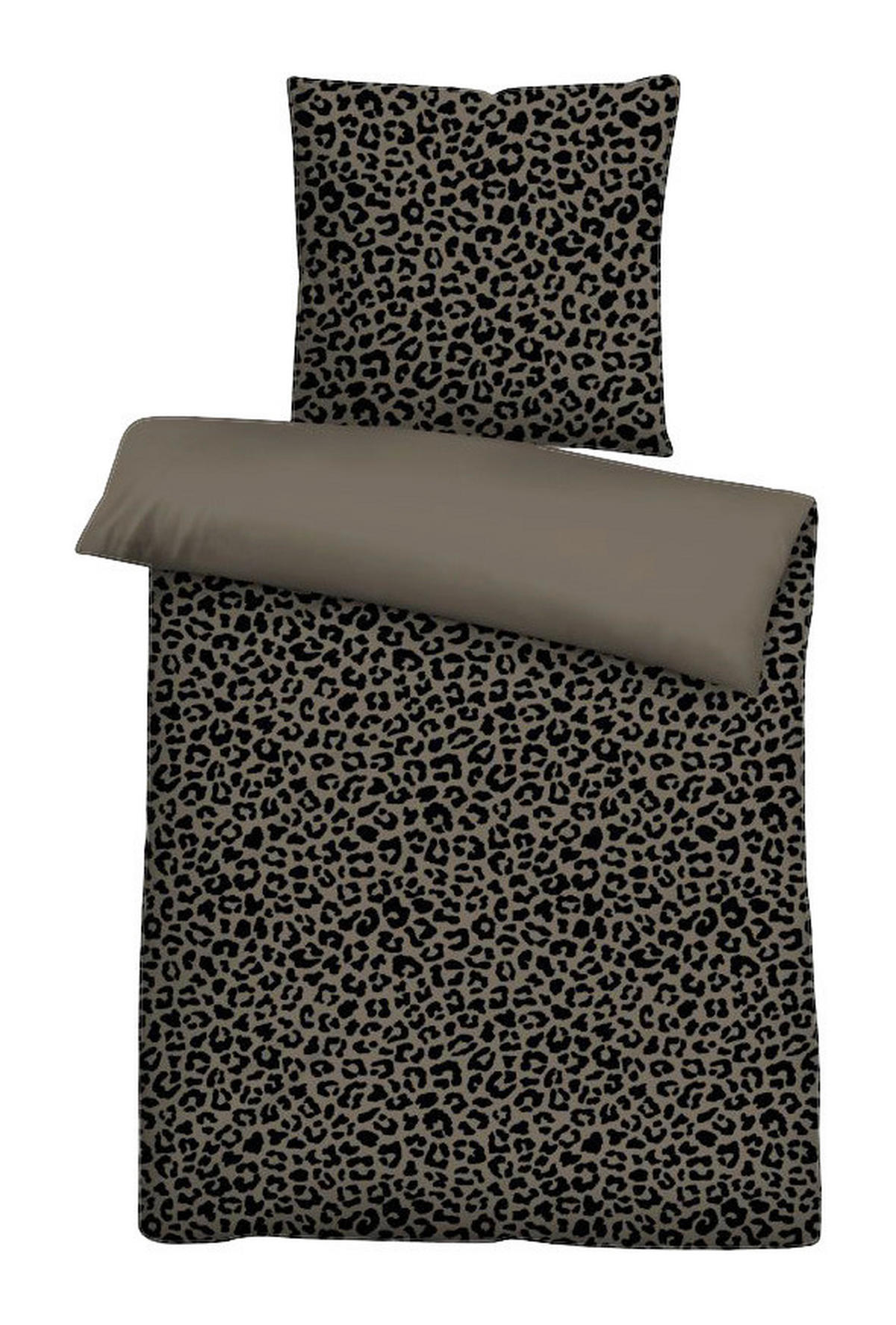Baumwoll Bettwäsche Biber Bettwäsche_Biber Leo braun 135x200 - braun (135,00/200,00cm)