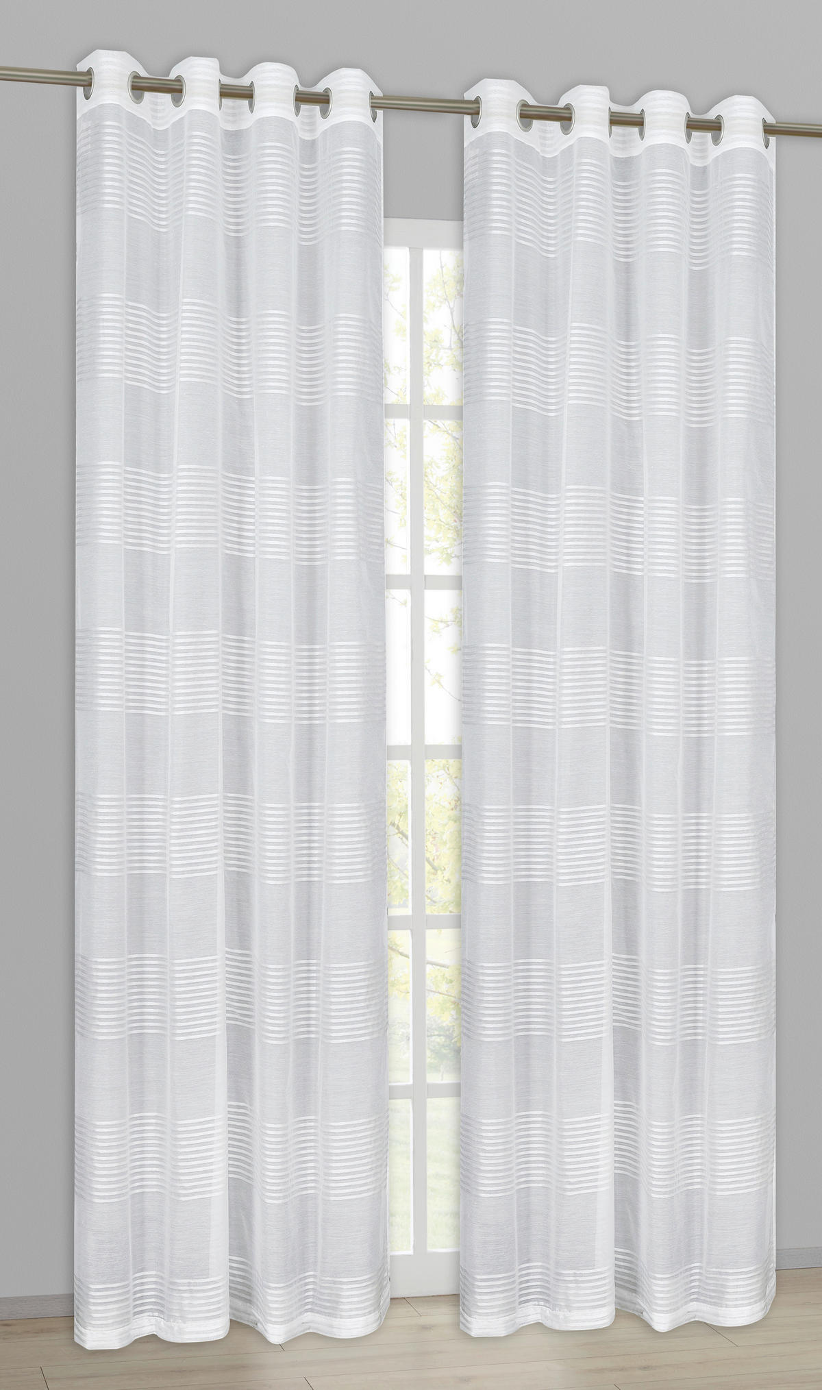 home Topline Ösenvorhang Mina weiß B/L: ca. 135x245 cm Mina - weiß (135,00/245,00cm) - home Topline