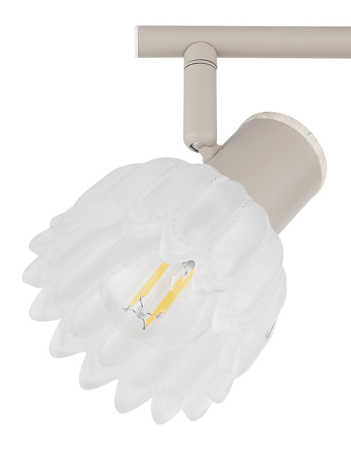 GLOBO Strahler sand Metall Glas B/H/L: ca. 10,5x26x13 cm E14 2 Brennstellen Strahler-Planta - sand (13,00/10,50/26,00cm) - GLOBO