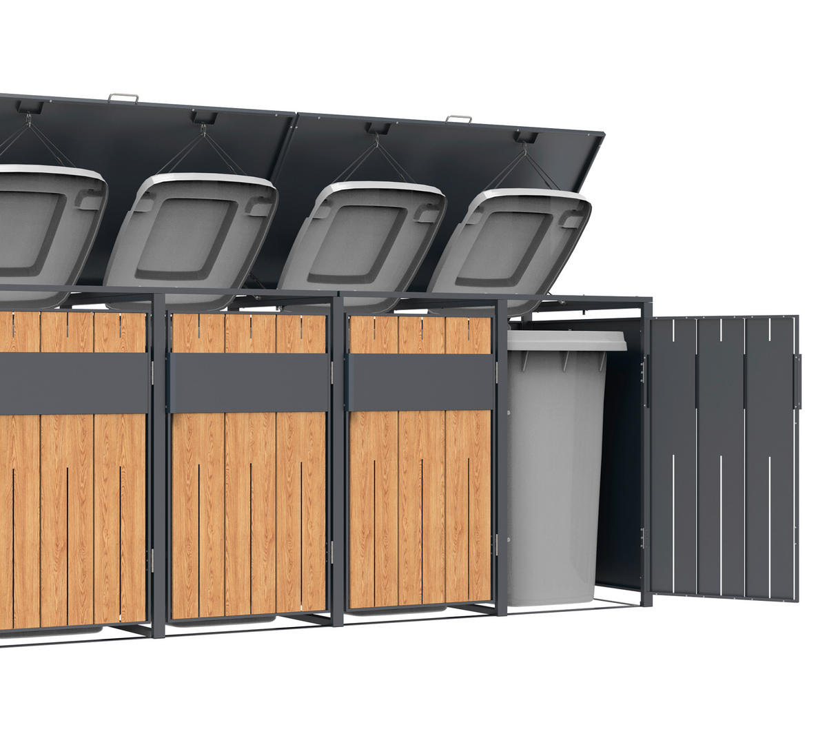 Westmann Mülltonnenbox Varius Holzoptik B/H/L: ca. 330x116x80 cm Varius - Holzoptik (80,00/330,00/116,00cm) - Westmann