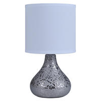 POCOline Keramik_Tischleuchte silber Keramik B/H/L: ca. 14x25x14 cm E14 1 Brennstellen Tischleuchte-Keramik_Auri - silber (14,00/14,00/25,00cm) - POCOline