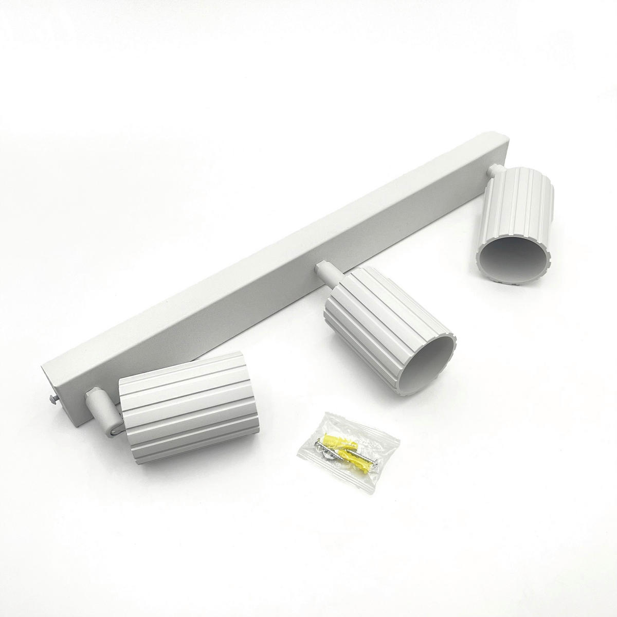 Lamkur Strahler weiß Stahl B/H/L: ca. 6,5x16,5x45 cm 3 Brennstellen Prisma - weiß (45,00/6,50/16,50cm) - Lamkur