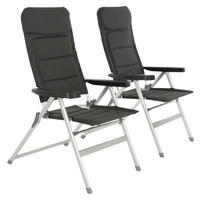 VCM Campingstuhl-Set schwarz Polyester-Mischgewebe B/T/L: ca. 63x58x122 cm Campingstuhlset - schwarz/grau (63,00/122,00cm) - VCM