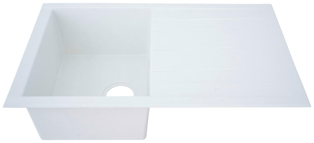 Respekta Einbauspüle Houston 80 x 50 W weiß Mineralite B/H/T: ca. 80x21x50 cm Houston 80 x 50 W - weiß (80,00/21,00/50,00cm) - Respekta