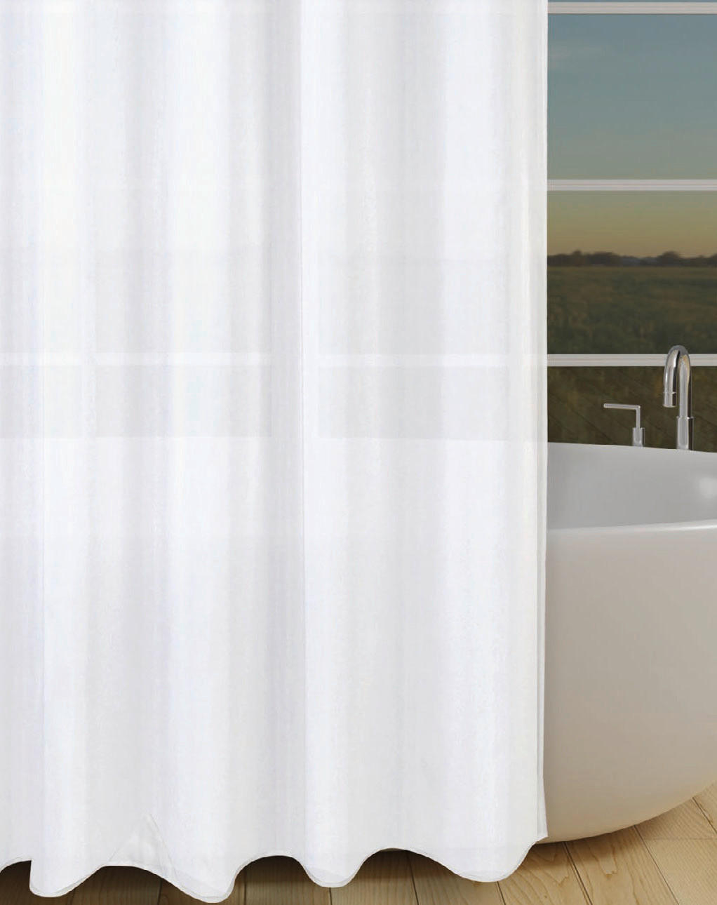 Duschvorhang Polyester B/L: ca. 180x200 cm Duschvorhang_Uni weiß - (180,00/200,00cm) - Acus