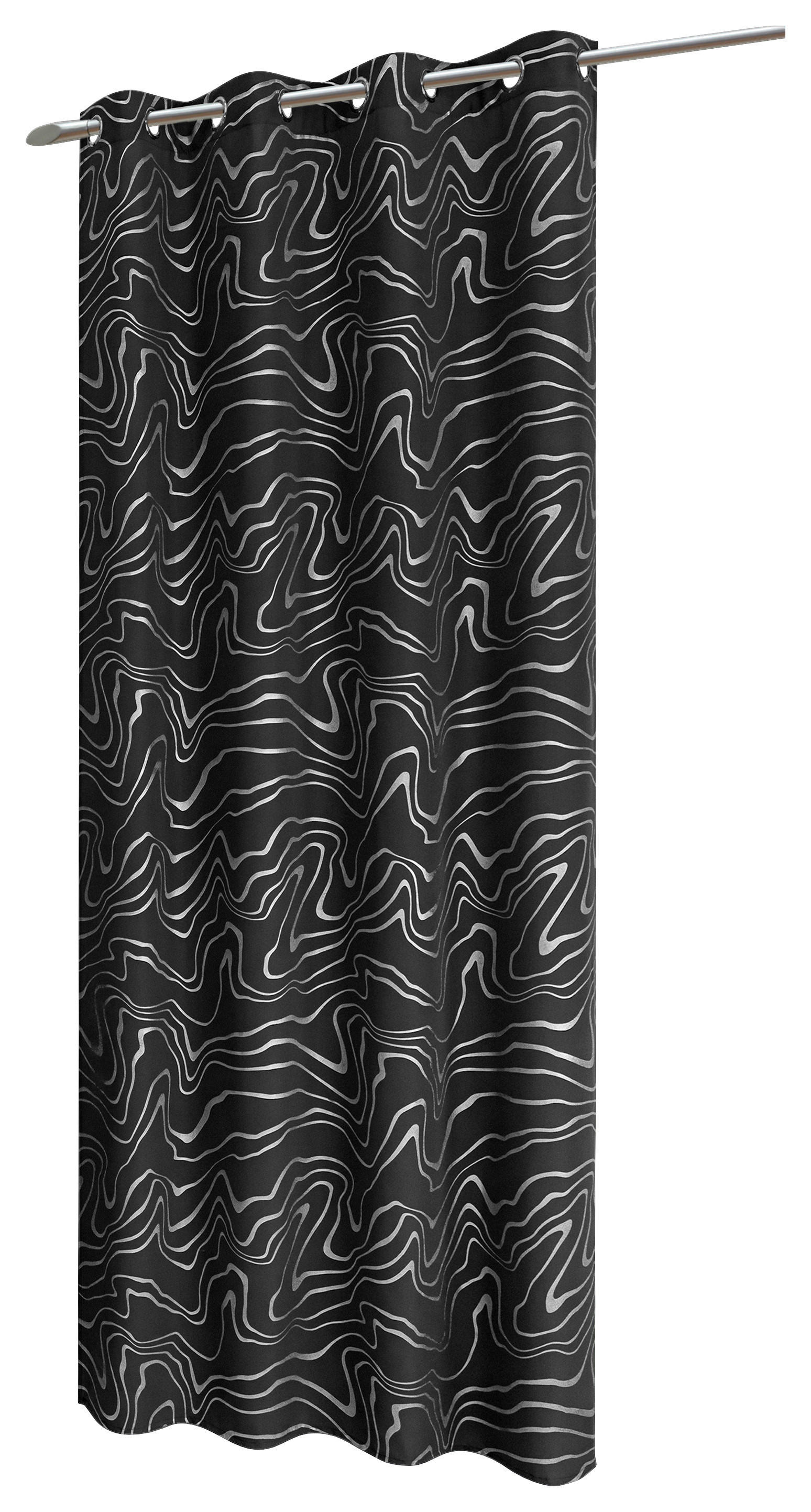Ösenvorhang Samoa schwarz B/L: ca. 135x245 cm Samoa - schwarz (135,00/245,00cm) - POCOline
