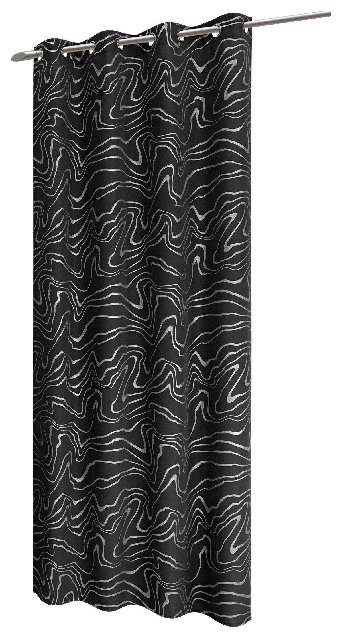 Ösenvorhang Samoa schwarz B/L: ca. 135x245 cm Samoa - schwarz (135,00/245,00cm) - POCOline