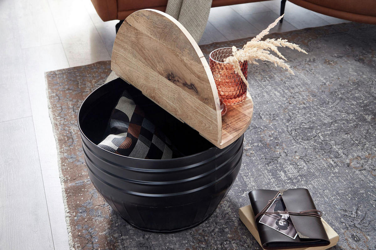Couchtisch schwarz B/H/T: ca. 60x41x60 cm Couchtisch - schwarz (60,00/41,00/60,00cm) - Wohnling