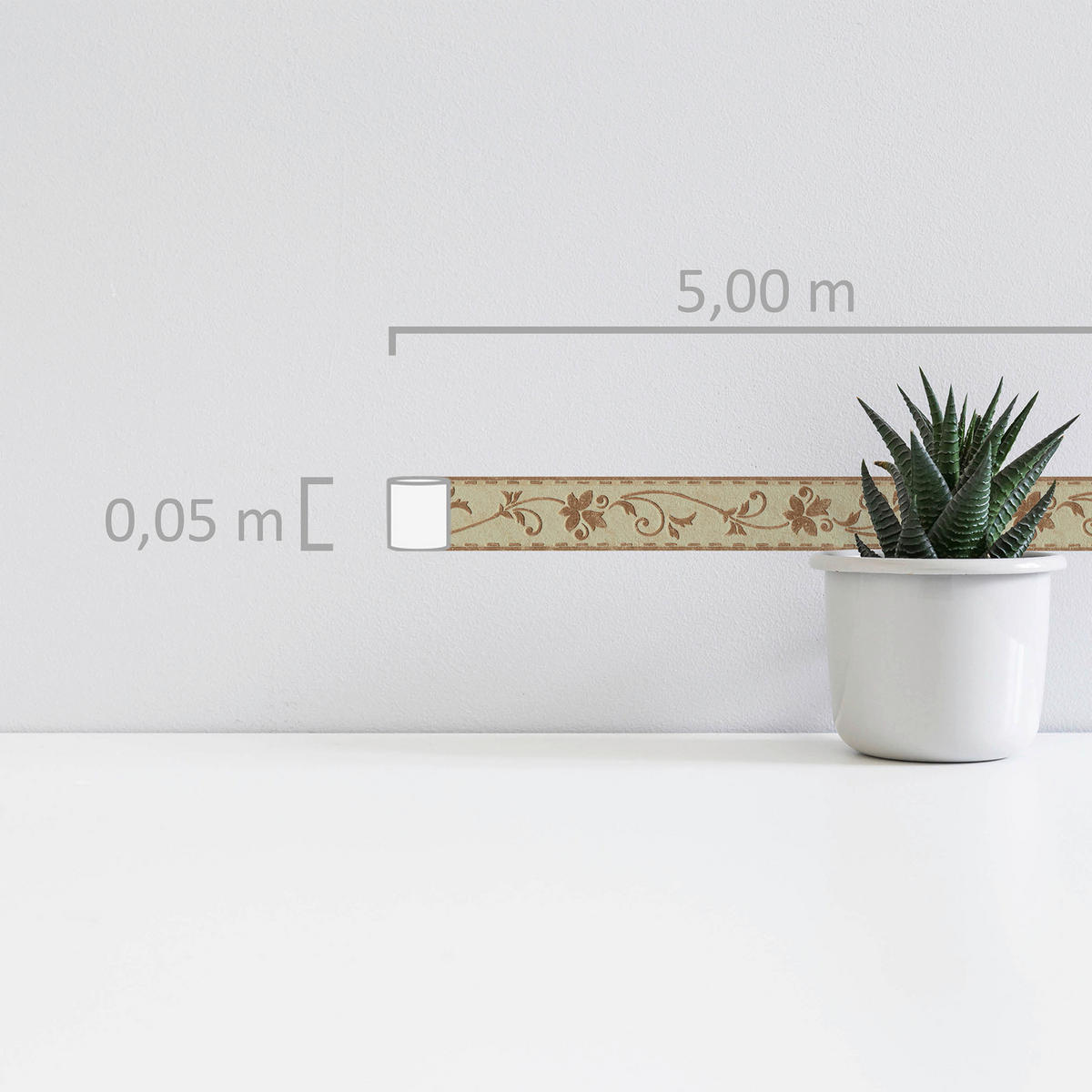 A.S.Creation Bordüre braun beige B/H/D: ca. 5x500x8,2 cm Bordüre_selbstklebend - beige/braun (8,20/500,00cm) - A.S.Creation
