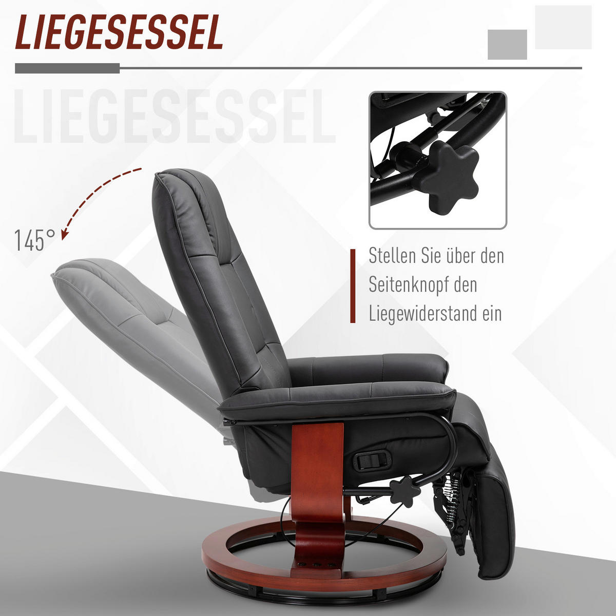 Sessel 833-621 schwarz B/H/T: ca. 78x100x87 cm 833-621 - schwarz (78,00/100,00/87,00cm) - HOMCOM