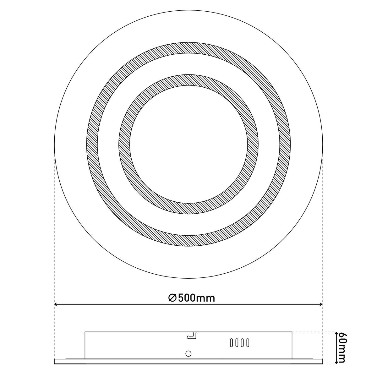 Näve Leuchten LED-Deckenleuchte weiß Metall Kunststoff B/H/T/D: ca. 50x6x50x50 cm MIREL - weiß (50,00/6,00/50,00cm) - Näve Leuchten