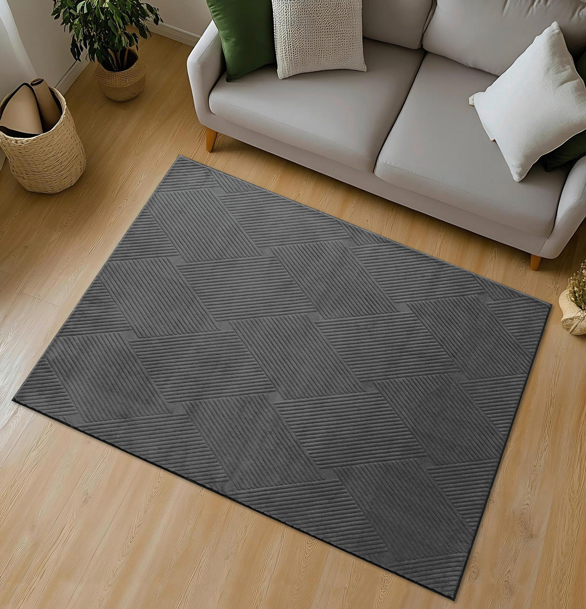 Fellimitat Monaco stone B/L: ca. 160x230 cm Monaco - stone (160,00/230,00cm)