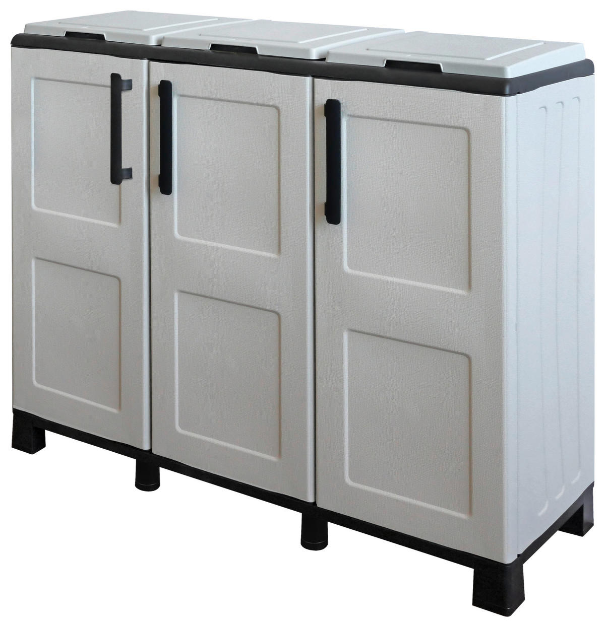 ArtPlast Mülltrennungsschrank Idea hellgrau Kunststoff B/H/T: ca. 102x90x37 cm Idea - hellgrau (102,00/90,00/37,00cm) - ArtPlast