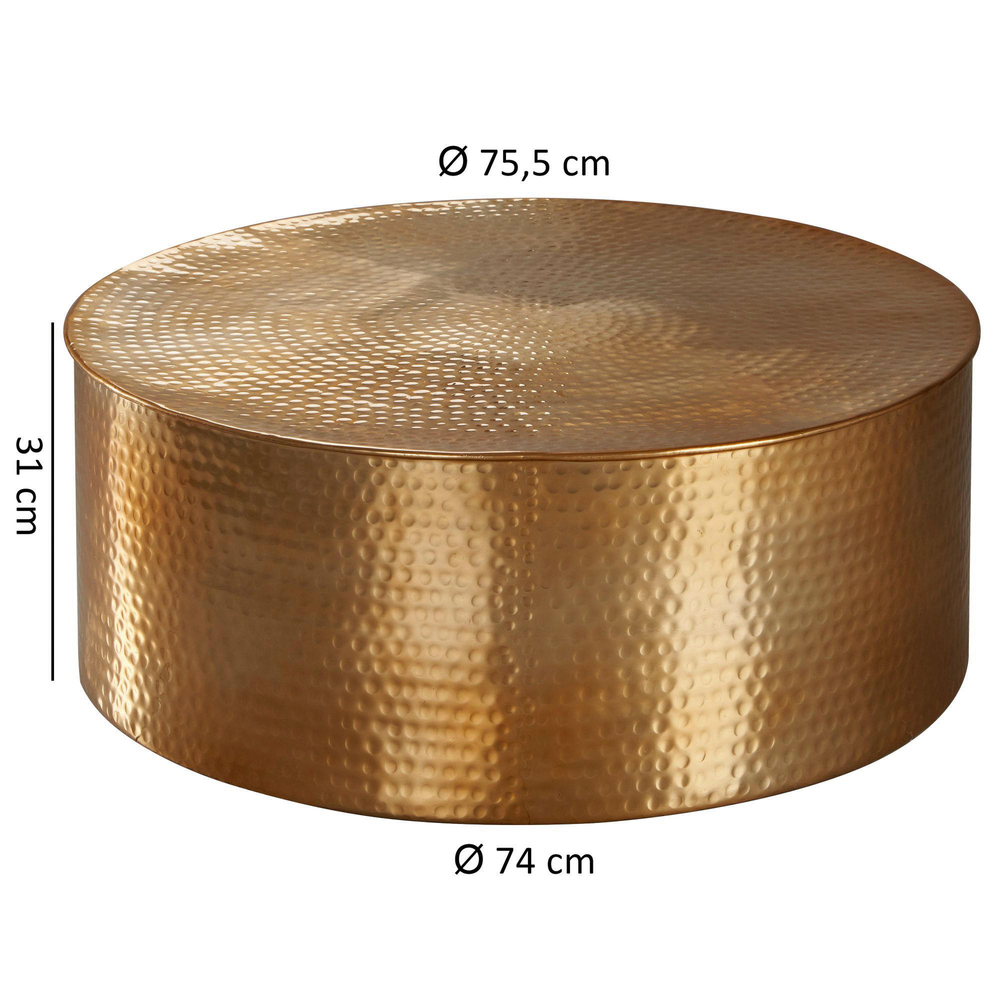 Couchtisch gold H: ca. 31 cm ▶ Rab...