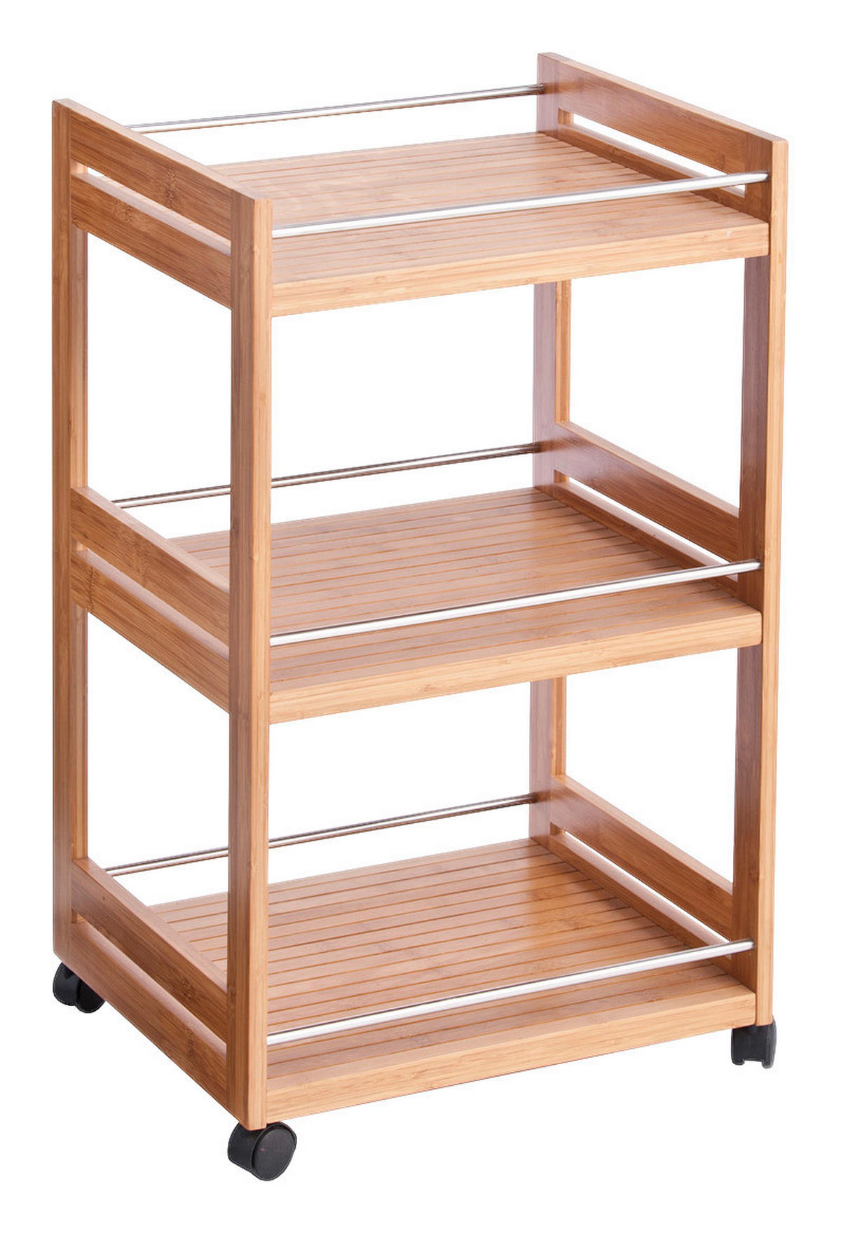 Zeller Rollwagen natur Bambus B/H/T: ca. 46x76x38 cm Rollwagen_3_Böden - natur (46,00/76,00/38,00cm) - Zeller