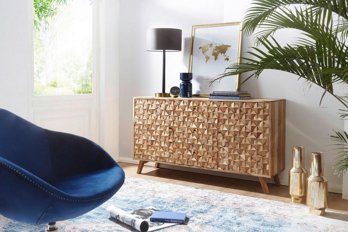 Sideboard natur B/H/T: ca. 140x78,5x40 cm Sideboard - natur (140,00/78,50/40,00cm) - Wohnling