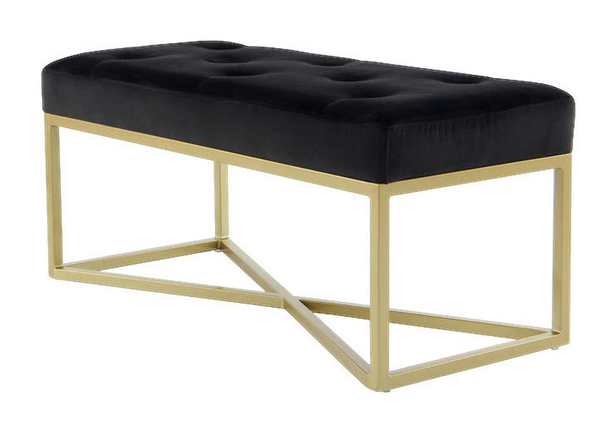Sitzbank Diaz 101 schwarz B/H/T: ca. 40x40x90 cm Diaz 101 - gold/schwarz (40,00/40,00/90,00cm) - 360 Living
