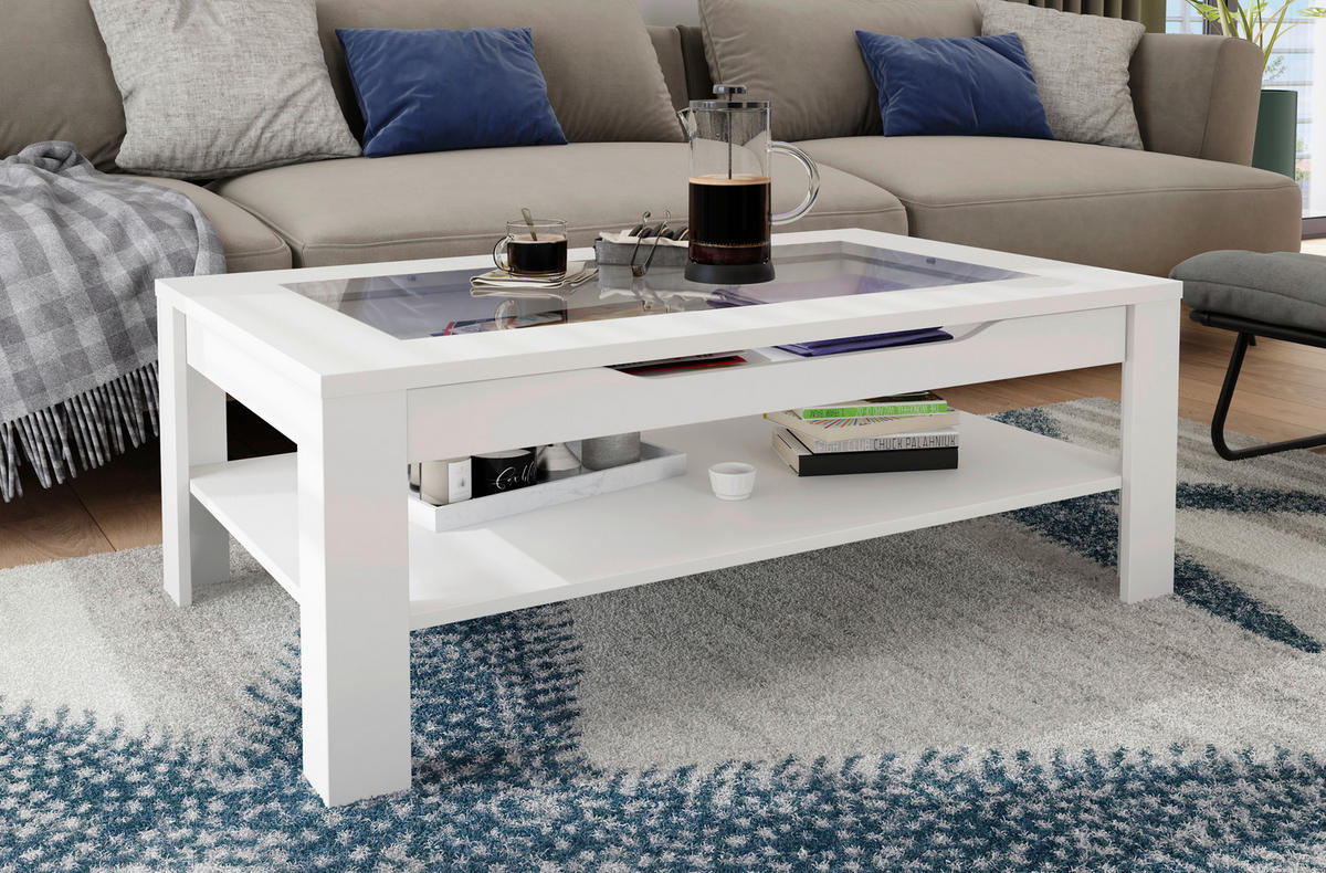 Couchtisch RALPH weiß B/H/T: ca. 110x43x67 cm RALPH - weiß (110,00/43,00/67,00cm) - byLIVING