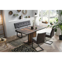 Essgruppe Luise I anthrazit Microfaser B/H/T: ca. 160x76x80 cm Luise I - anthrazit (160,00/76,00/80,00cm) - Hela