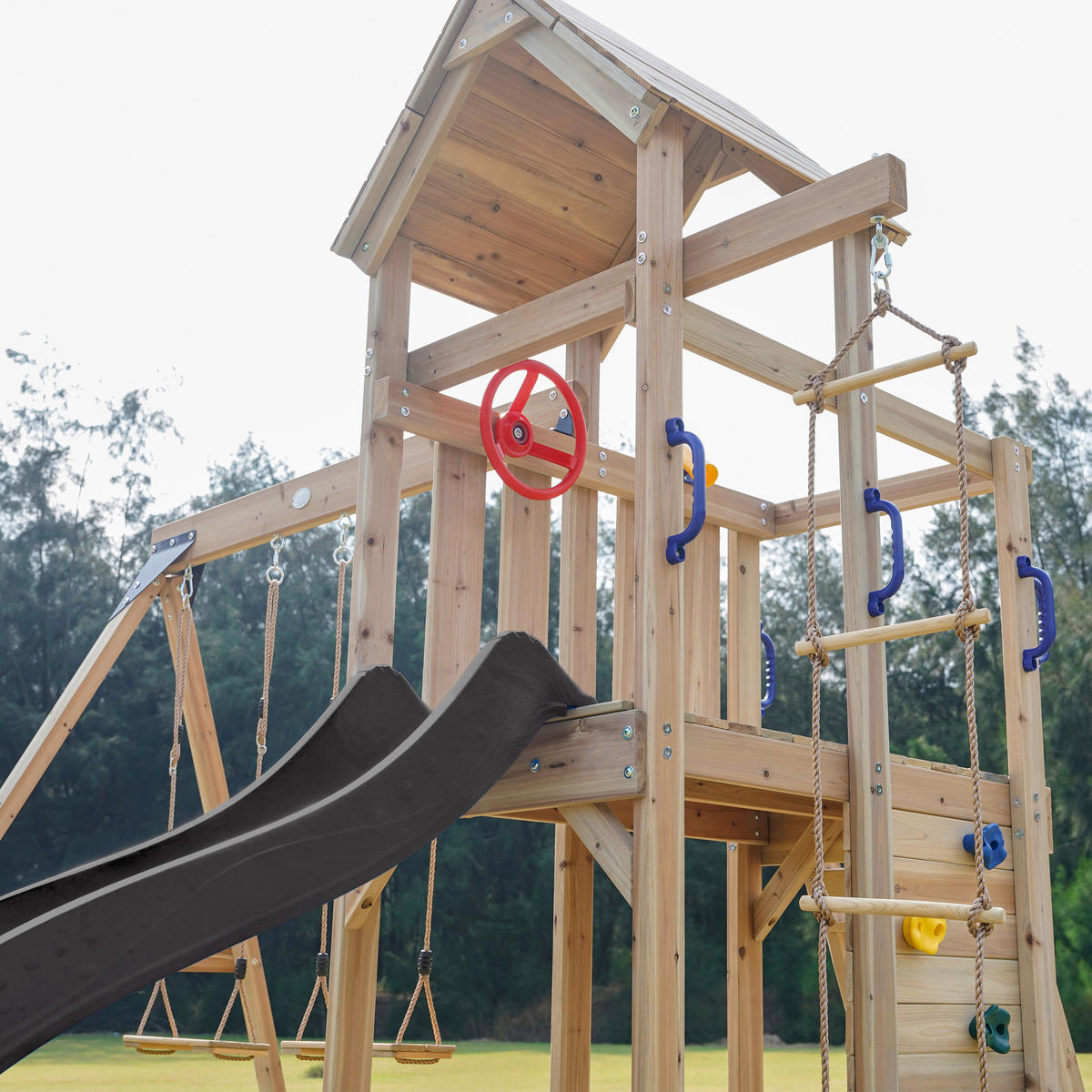 AXI Spielturm Moos braun B/H/L: ca. 342x267x375 cm Moos - braun/grau (375,00/342,00/267,00cm) - AXI