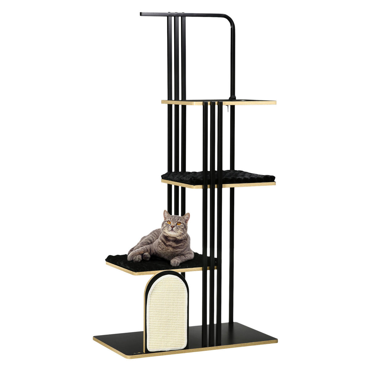PawHut Kratzbaum schwarz Polypropylen B/H/L: ca. 48x85x170 cm Kratzbaum - schwarz (170,00/48,00/85,00cm) - PawHut