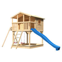 Karibu Stelzenhaus Ervin natur B/H/L: ca. 264x309x438 cm Ervin - blau/natur (438,00/264,00/309,00cm) - Karibu