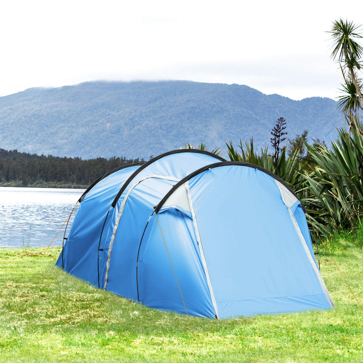 Outsunny Campingartikel B/H/L: ca. 206x426x154 cm Campingzelt - hellblau (154,00/206,00/426,00cm) - Outsunny