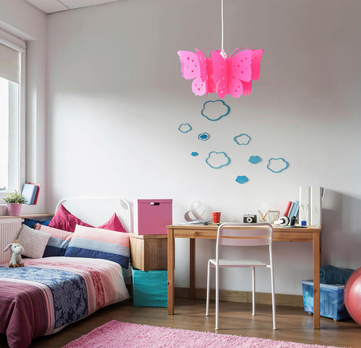 Näve Leuchten Lampenschirm pink B/H/T/D: ca. 46x22x46x46 cm KIZI - pink (46,00/22,00/46,00cm) - Näve Leuchten