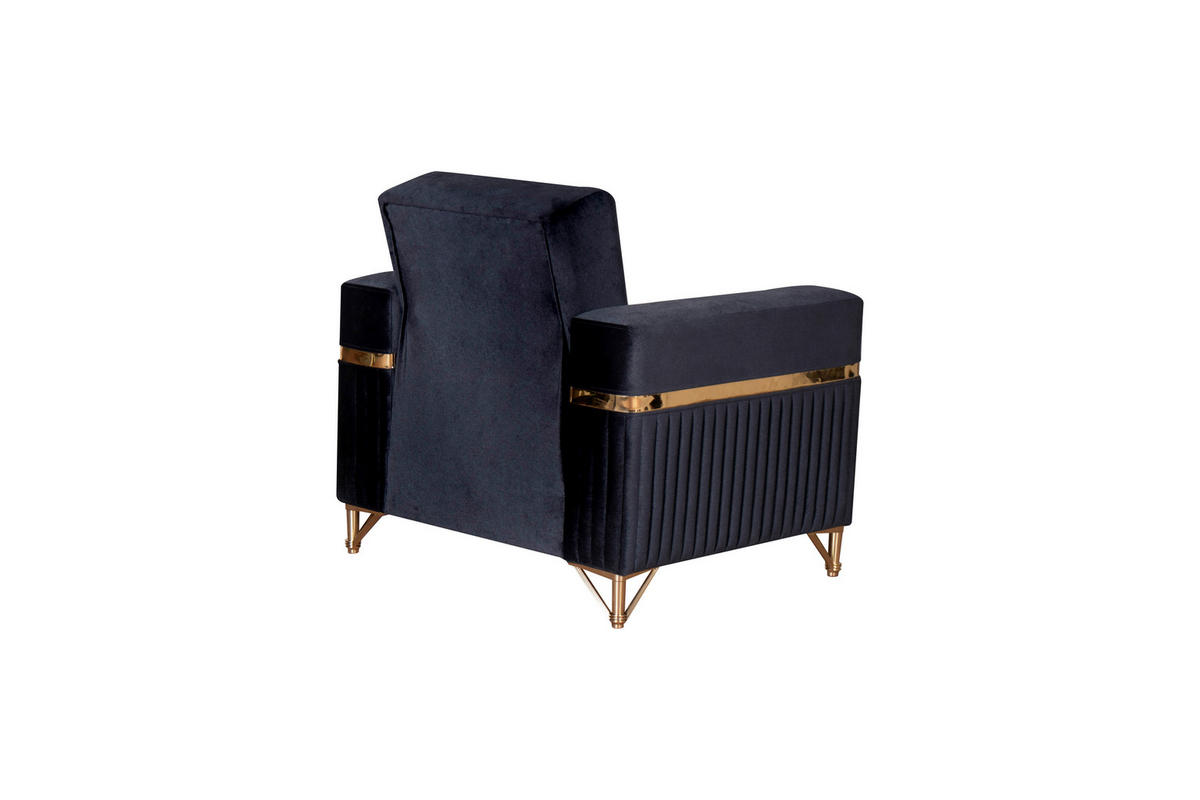 Sofa 3-2-1 Rhosus anthrazit Microfaser Rhosus - gold/anthrazit
