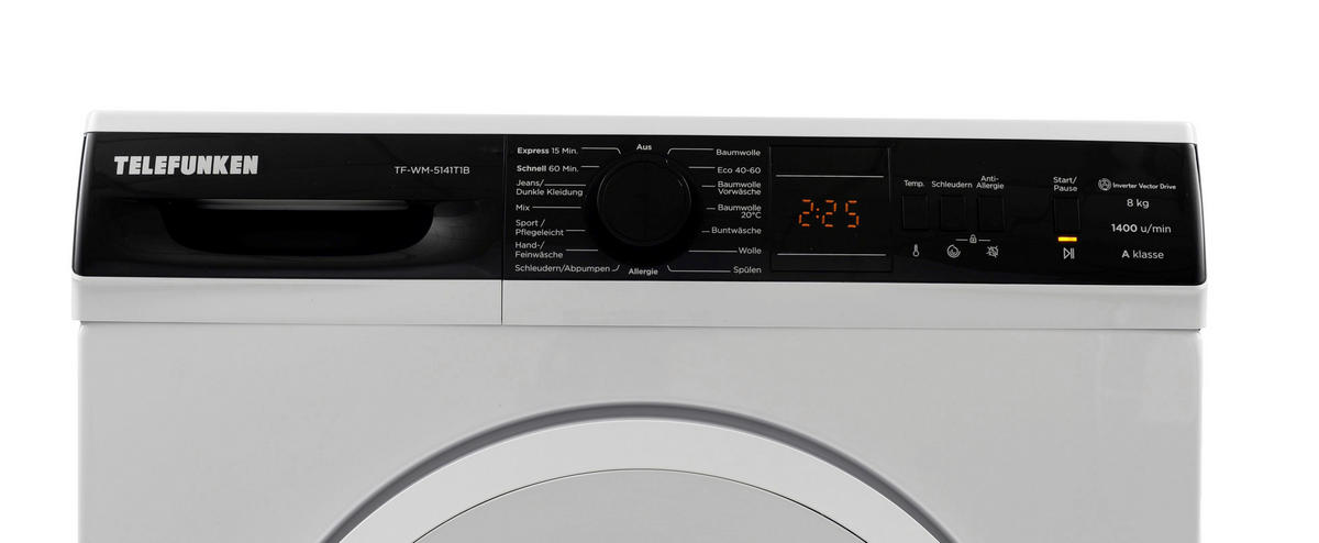 TELEFUNKEN Waschmaschine TF-WM-5141T1B weiß B/H/T: ca. 60x85x53 cm ca. 8 kg Waschmaschine TF-WM-5141T1B - weiß (60,00/85,00/53,00cm) - TELEFUNKEN