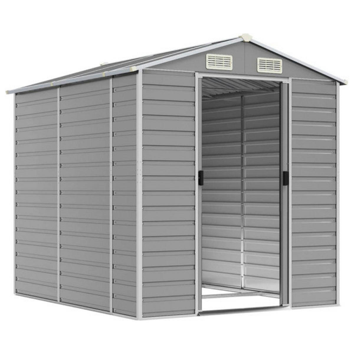 VidaXL Gartenhaus grau B/H/T: ca. 191x198x215 cm Gartenhaus - grau (191,00/198,00/215,00cm) - VidaXL