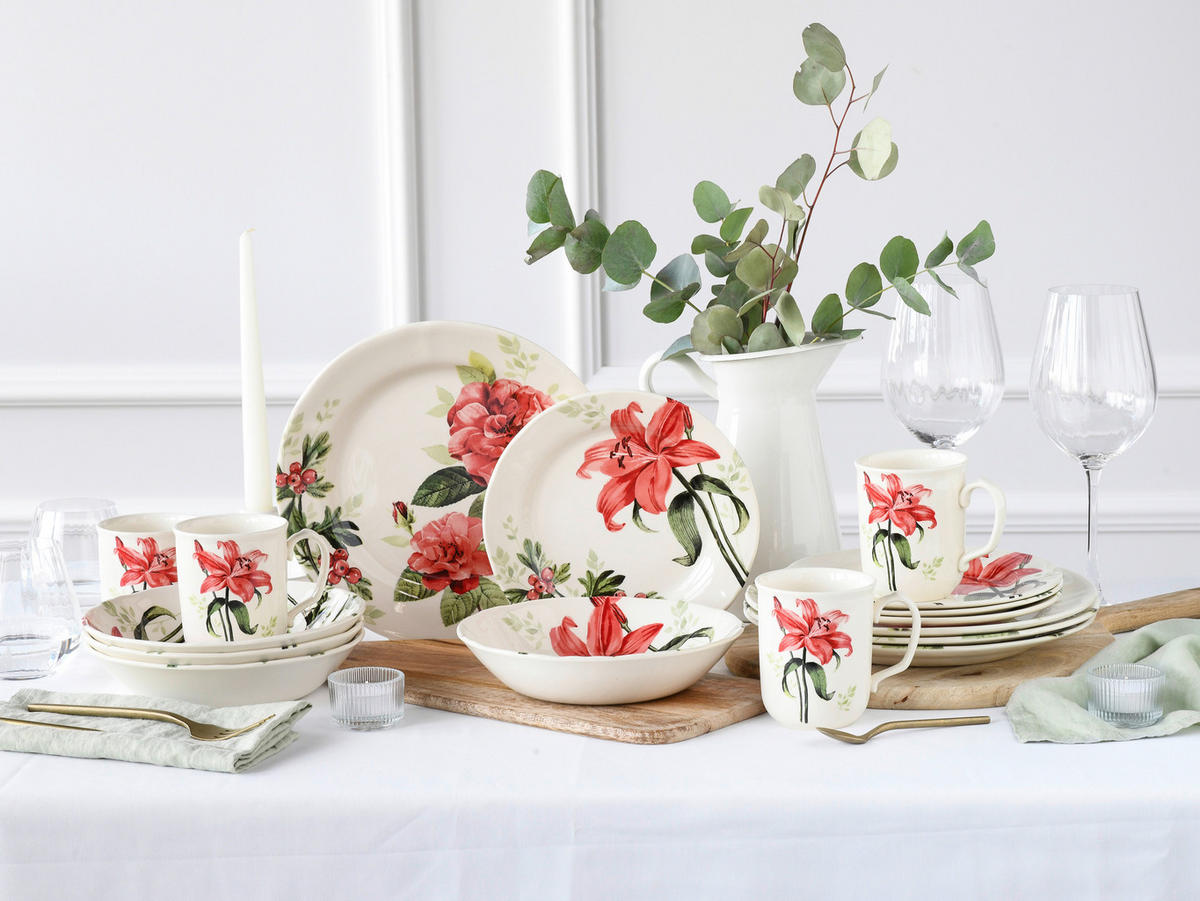 CreaTable Kombiservice ROSEMARY bunt Steingut 16 tlg. ROSEMARY - bunt - CreaTable