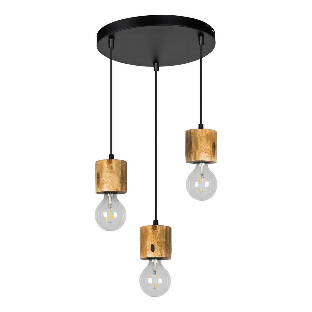 SPOT Light Pendelleuchte 71689304R schwarz kiefer Metall Kiefer H/D: ca. 100x30 cm E27 3 Brennstellen Pino - kiefer/schwarz (30,00/100,00cm) - SPOT Light