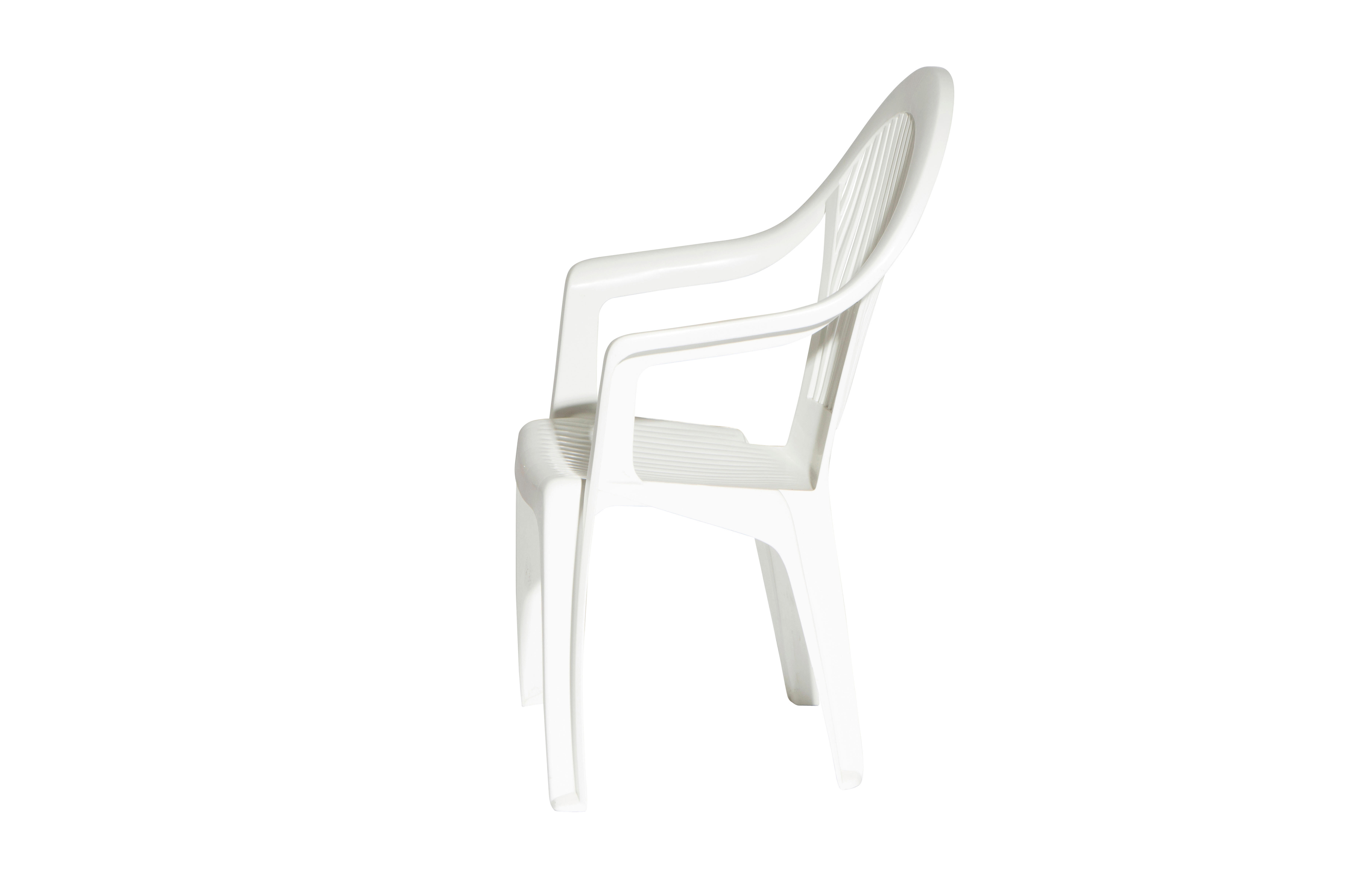 ProGarden Stapelsessel Vega weiß Kunststoff B/H/L: ca. 54x93x57 cm Vega - weiß (57,00/54,00/93,00cm) - ProGarden