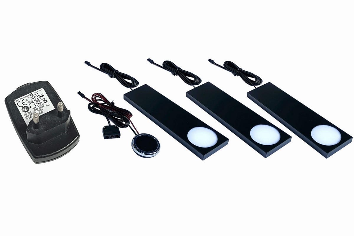 HÖLSCHER LED-Unterbauleuchte 311923 schwarz Aluminium B/H/T: ca. 7x0,4x19 cm 311923 - schwarz (7,00/0,40/19,00cm) - HÖLSCHER