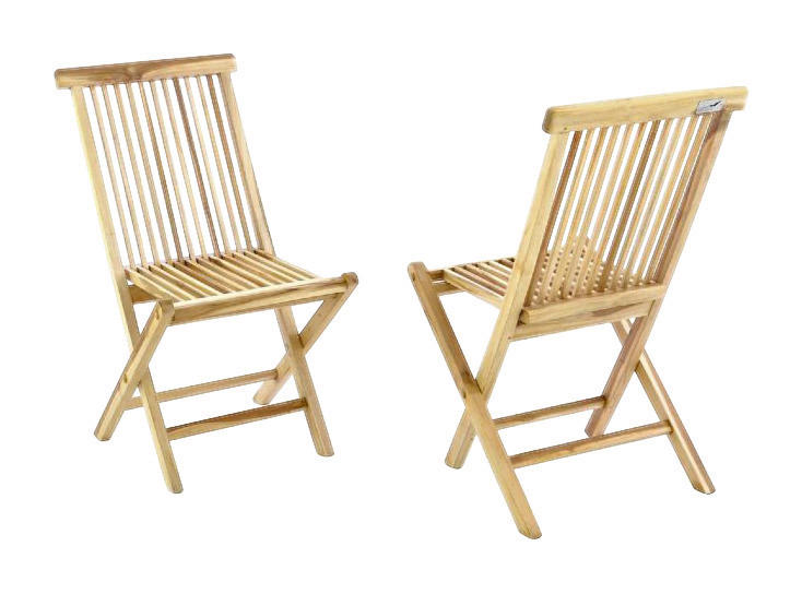 VCM Gartenstuhl 2er Set braun Teakholz B/H/T: ca. 46x89x62 cm 2er Set - braun (46,00/89,00/62,00cm) - VCM
