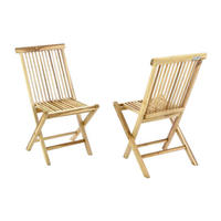 VCM Gartenstuhl 2er Set braun Teakholz B/H/T: ca. 46x89x62 cm 2er Set - braun (46,00/89,00/62,00cm) - VCM