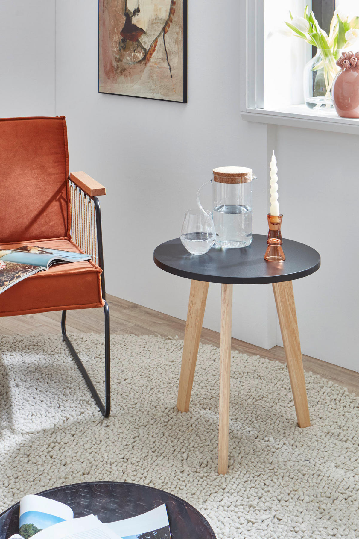 Couchtisch schwarz B/H/T: ca. 50x46x50 cm KLEINMÖBEL Couchtisch - schwarz (50,00/46,00/50,00cm) - xonox.home