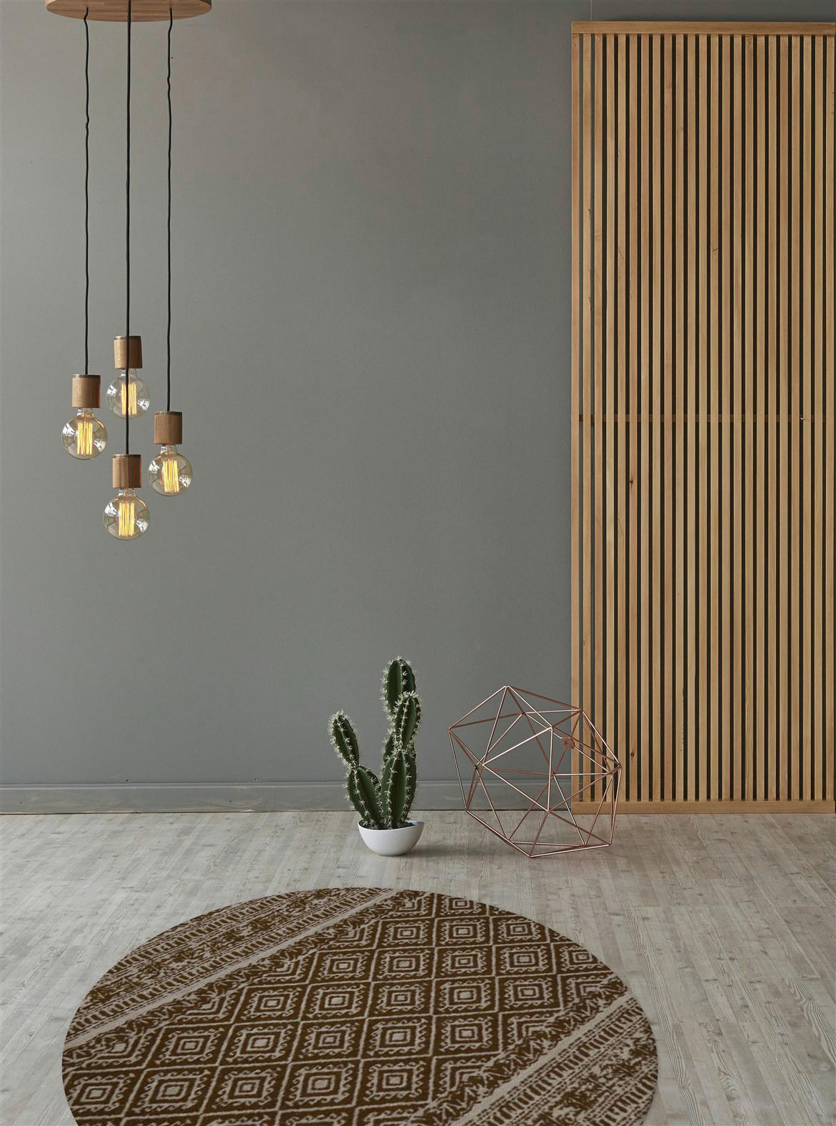 Kayoom Flachgewebeteppich Sunny 110 braun B/L: ca. 120x120 cm Sunny 110 - braun (120,00/120,00cm) - Kayoom