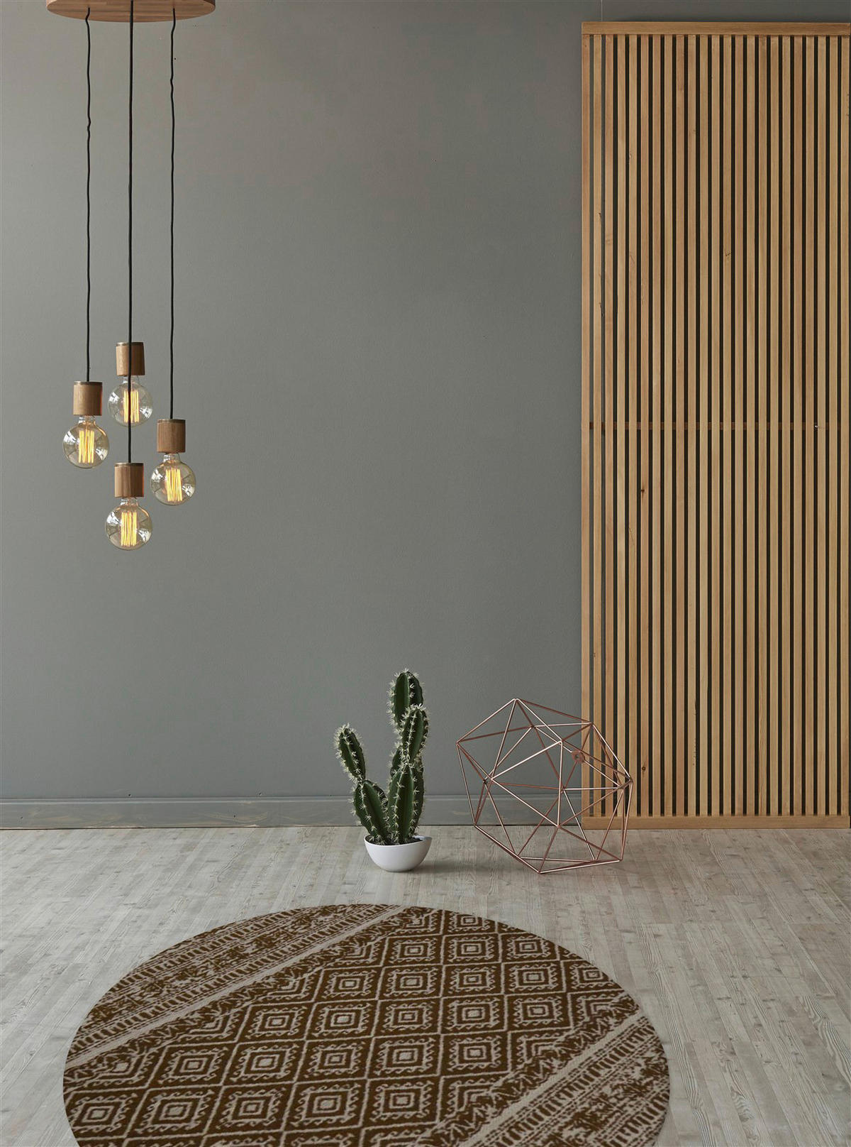 Kayoom Flachgewebeteppich Sunny 110 braun B/L: ca. 120x120 cm Sunny 110 - braun (120,00/120,00cm) - Kayoom