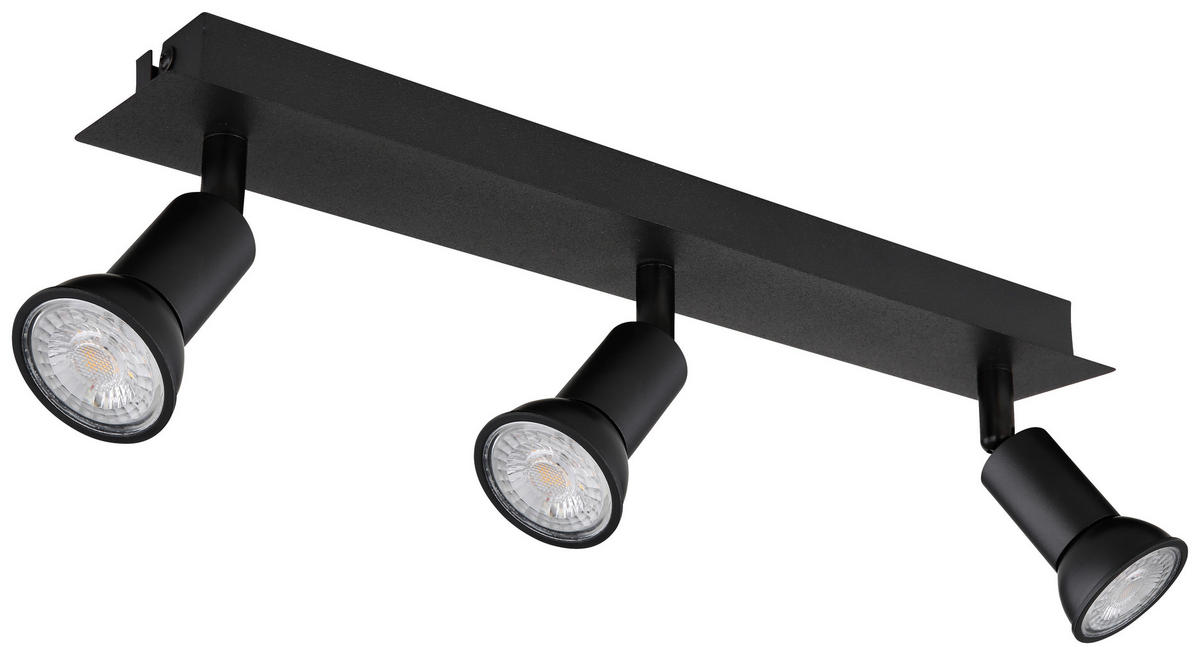 GLOBO Spotbalken 57998-3 schwarz Metall B/H/L: ca. 6x9x40 cm 3 Brennstellen DREW - schwarz (40,00/6,00/9,00cm) - GLOBO
