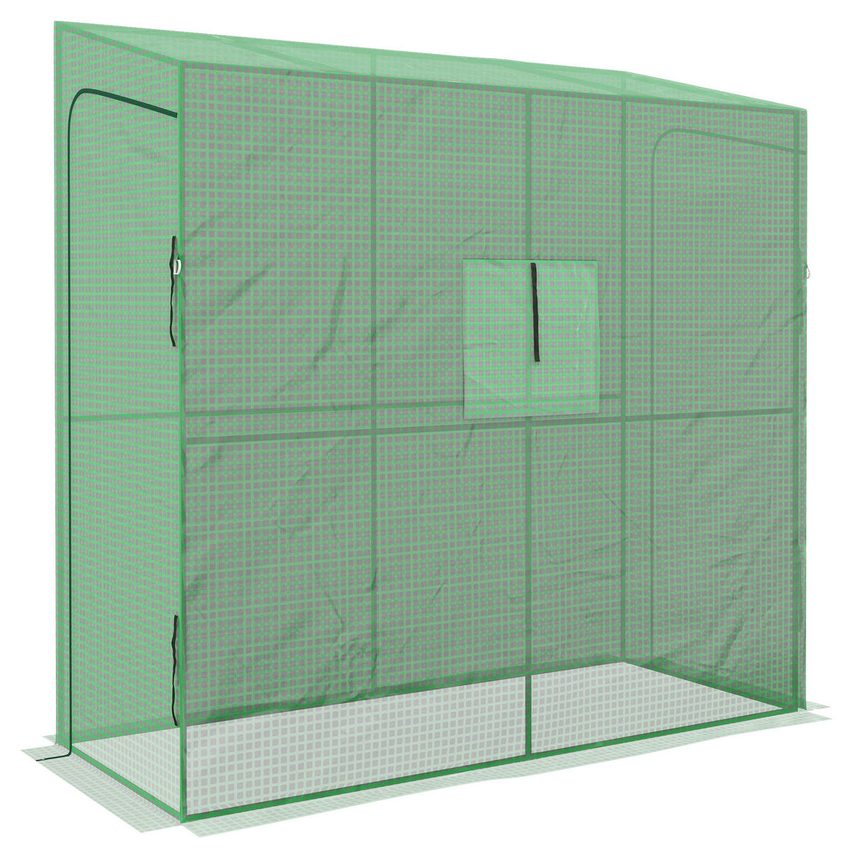 Outsunny Gewächshaus B/H/L: ca. 80x200x200 cm Gewächshaus - grün (200,00/80,00/200,00cm) - Outsunny