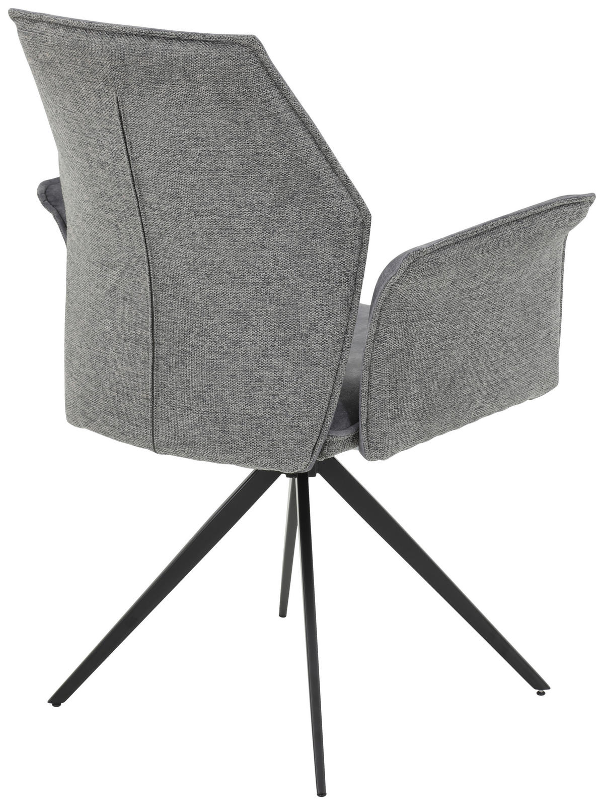 Armlehnstuhl 4er Set SUSANNE grau Vintage schwarz Webstoff Microfaser B/H/T: ca. 65x92x64 cm 4er Set SUSANNE - schwarz/grau (65,00/92,00/64,00cm) - Hela