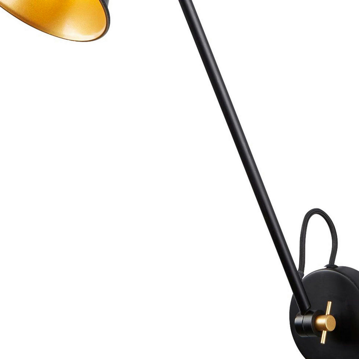 Searchlight Wandleuchte gold schwarz Stahl B/H/T: ca. 14x39x51 cm E27 1 Brennstellen Swing Arm - gold/schwarz (14,00/39,00/51,00cm) - Searchlight