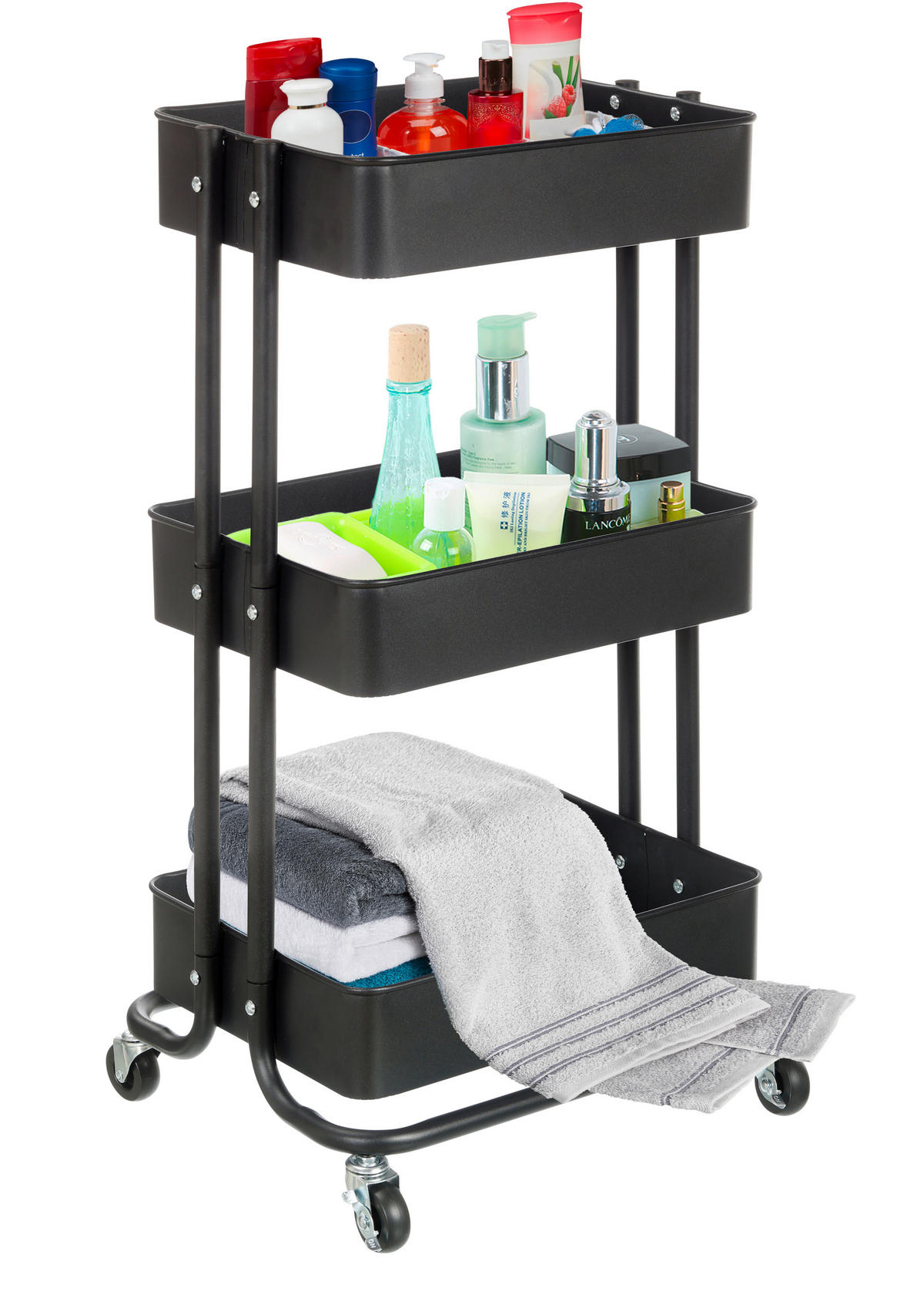 Rollwagen schwarz Metall B/H/T: ca. 44x76x33 cm Rollwagen_Pisa schwarz - schwarz (44,00/76,00/33,00cm)