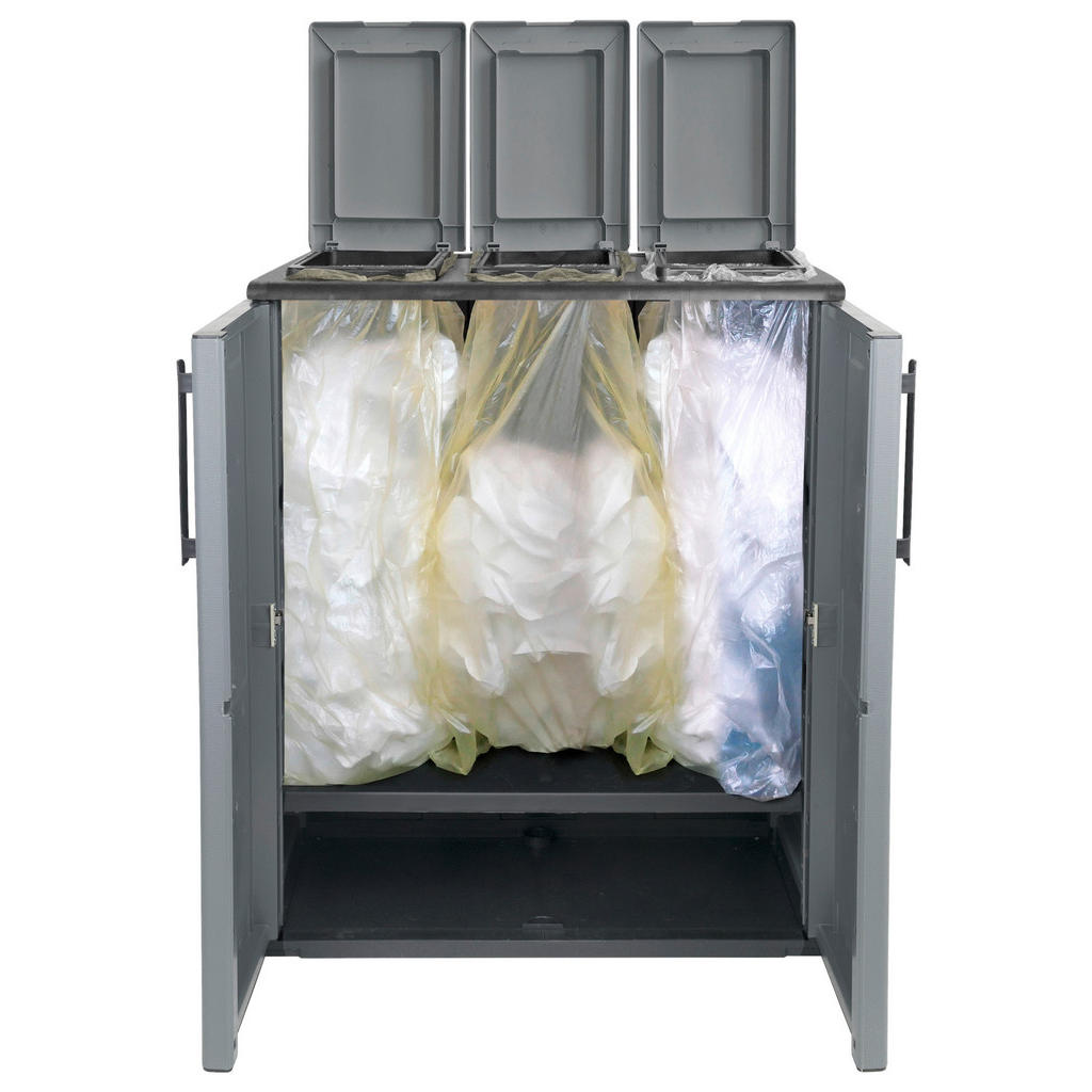 Thumbnail - ArtPlast Mülltrennungsschrank Free grau Kunststoff B/H/T: ca. 68x84x37 cm