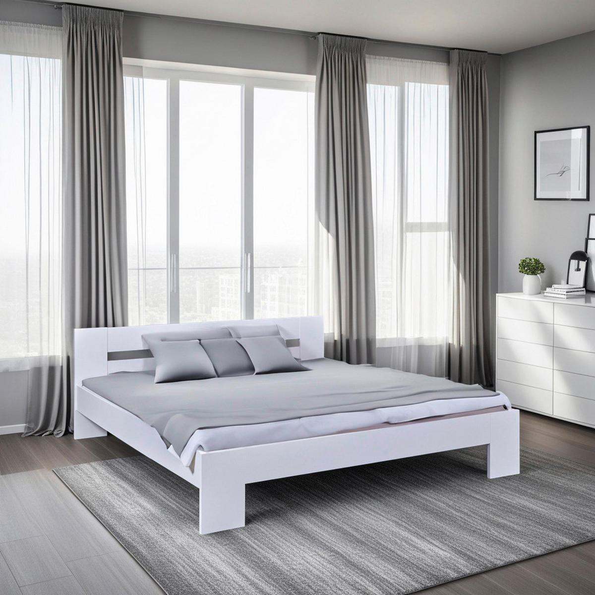 Bett Annik 180x200 weiß Annik 180x200 - weiß (204,00/186,00/71,00cm) - Inter Link